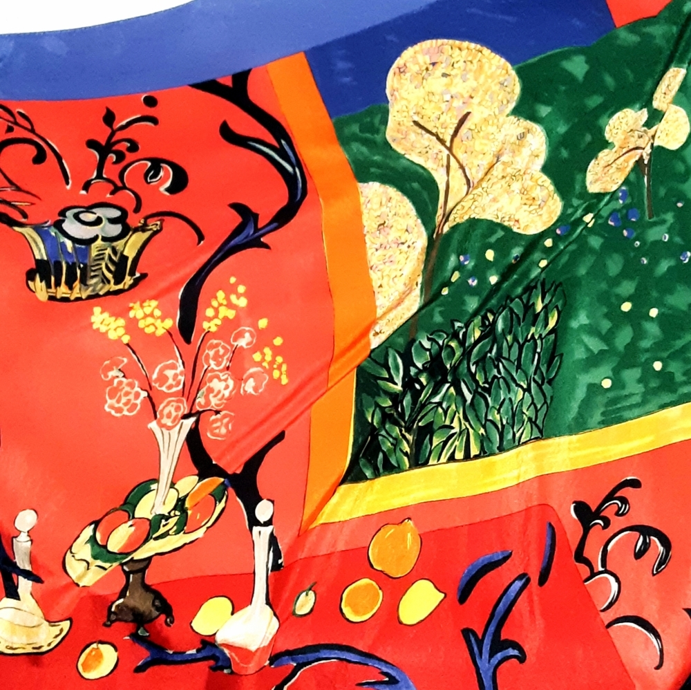 Silk scarf Henri Matisse Dessert harmony in red